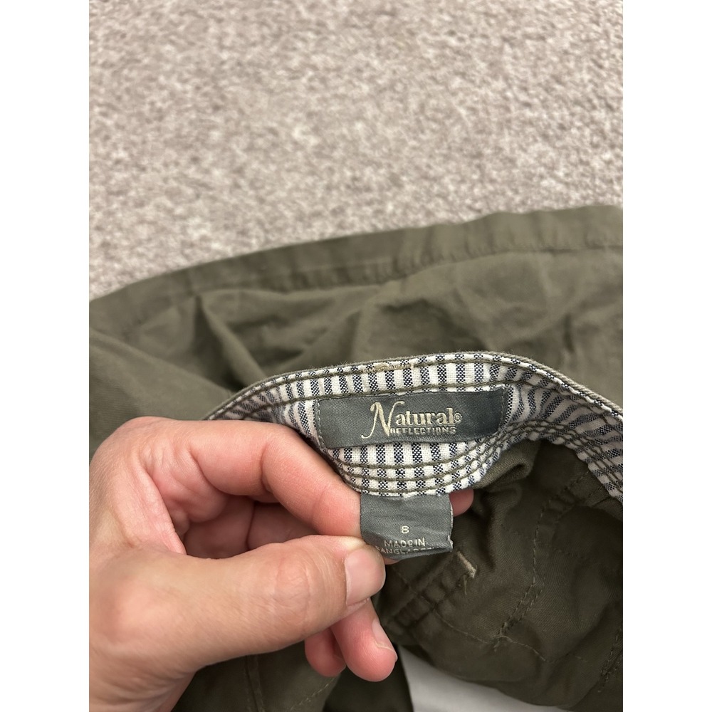 Natural Reflections Chino Shorts Womens 8 Olive Green Excellent Utility Mid Rise - Picture 6 of 6
